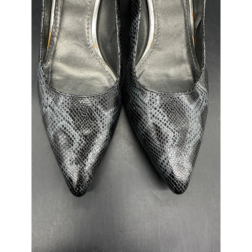 Stuart Weitzman Black Snakeskin Block Heel Pumps … - image 4